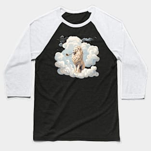 Lion With A Trumpet In the Clouds Baseball T-Shirt